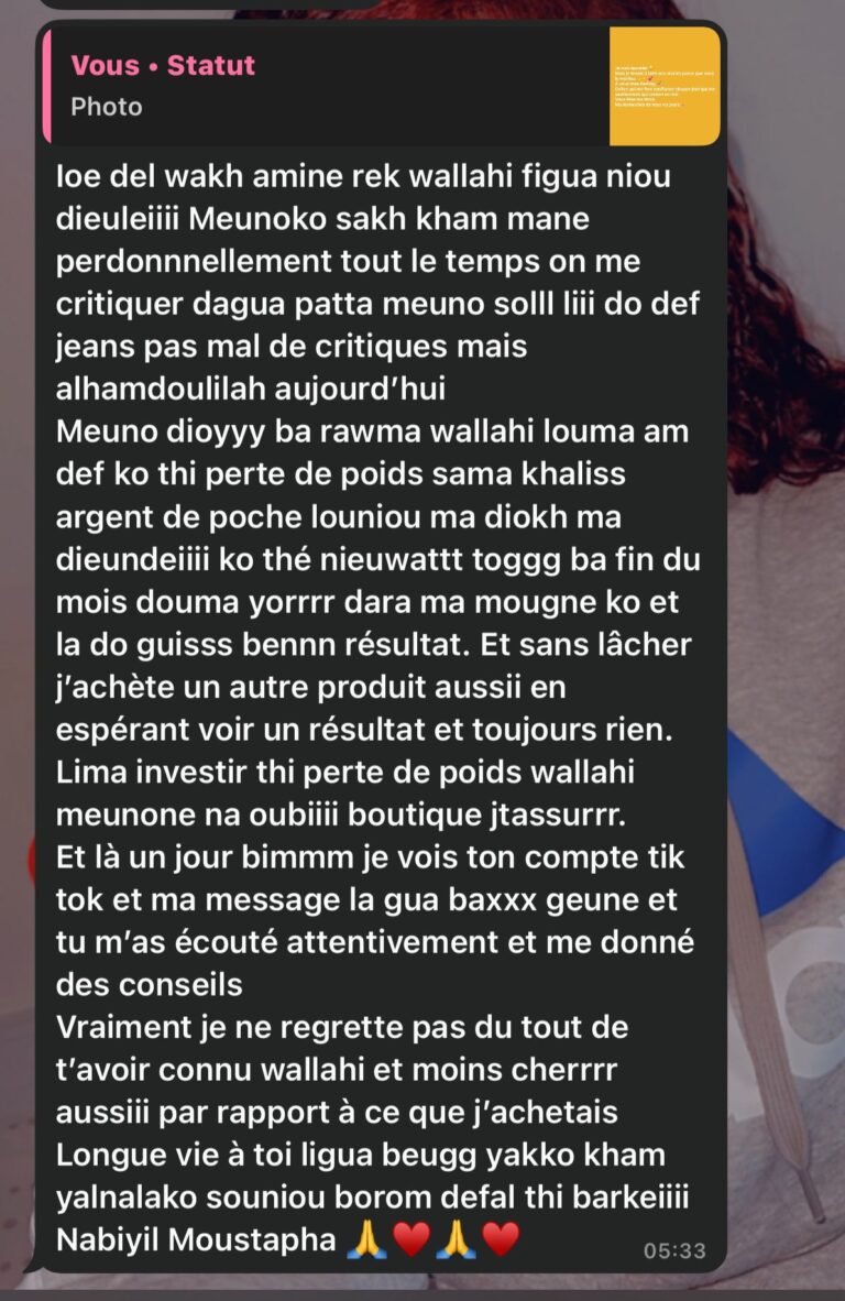 Image témoignage réelle d’une cliente Darling Body partageant son expérience et ses résultats minceur.
