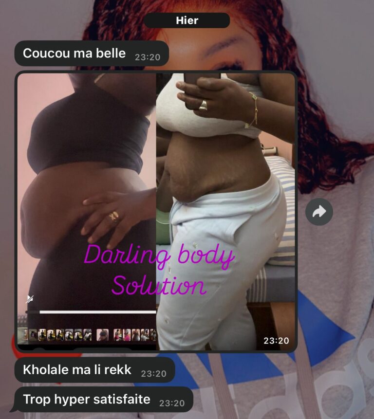 Image témoignage réelle d’une cliente Darling Body partageant son expérience et ses résultats minceur.